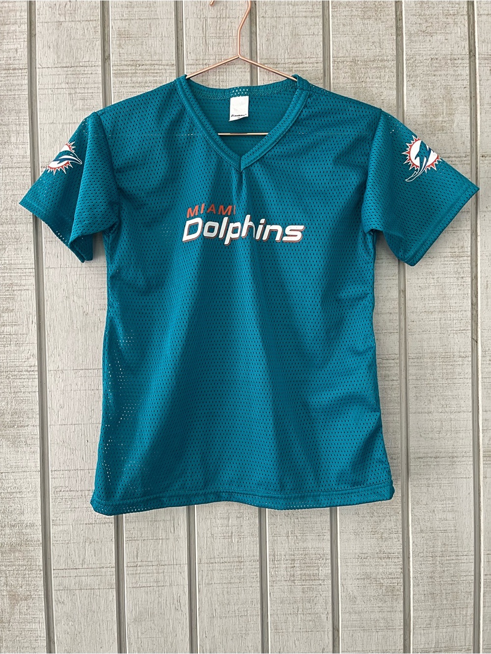 Franklin Miami Dolphins V Neck Mesh Jersey Top Size Medium